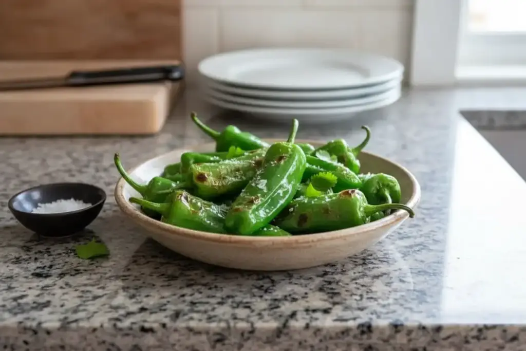 Grilled Sesame Shishito Peppers