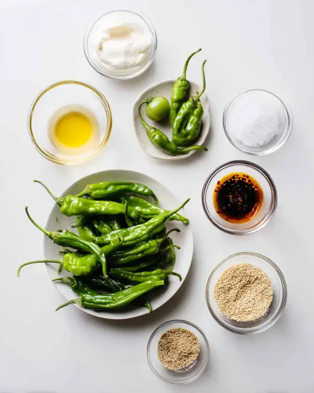 Grilled Sesame Shishito Peppers
