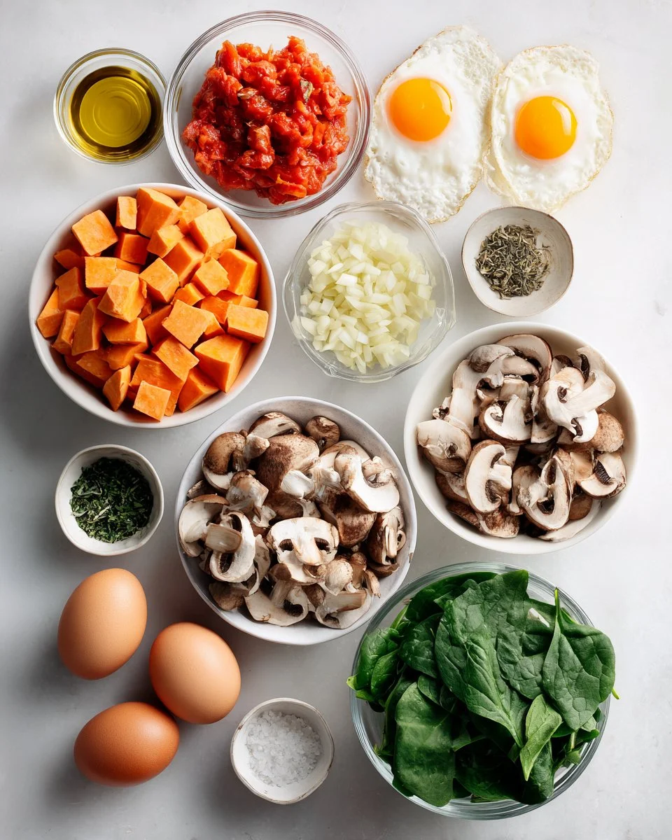 Sweet Potato Mushroom Breakfast Skillet