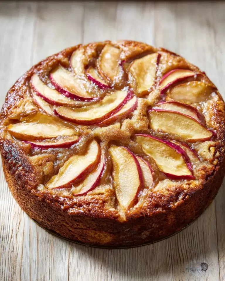 Delicious slice of Apple Ricotta Cake with fresh apples and creamy ricotta topping