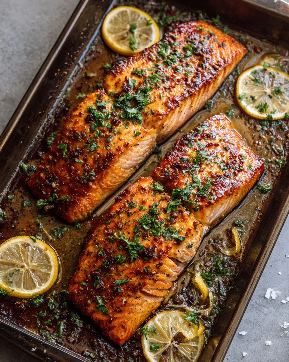 A delicious plate of Bang Bang Salmon with vibrant garnishes.