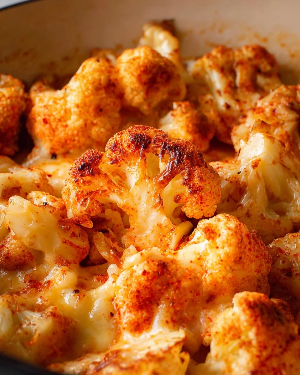 Cheesy sautéed cauliflower served in a bowl with herbs and cheese