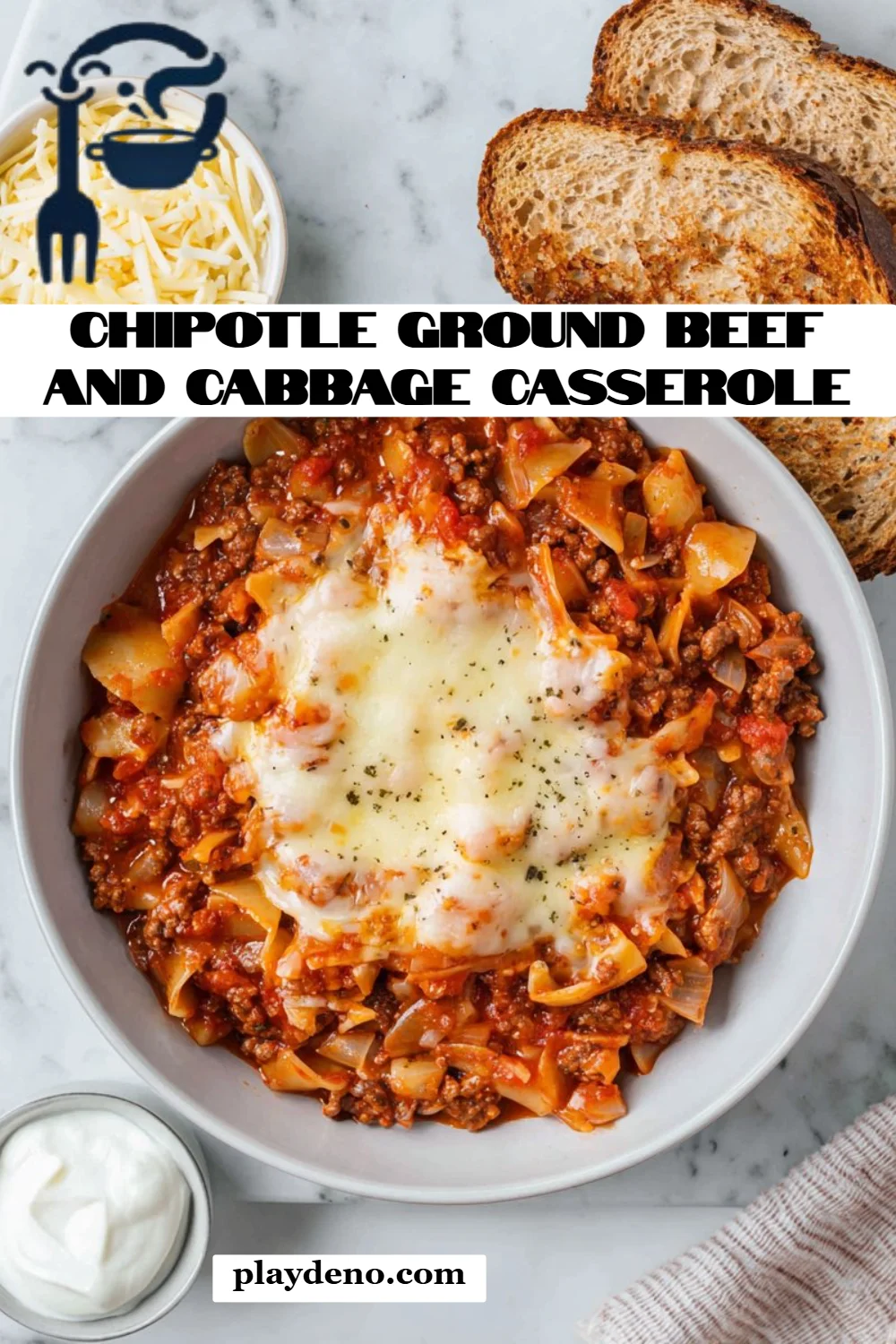 Chipotle Ground Beef and Cabbage Casserole