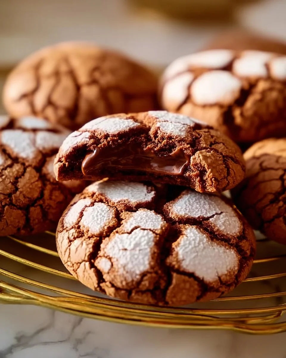 Delicious chocolate espresso crinkle cookies fresh out of the oven