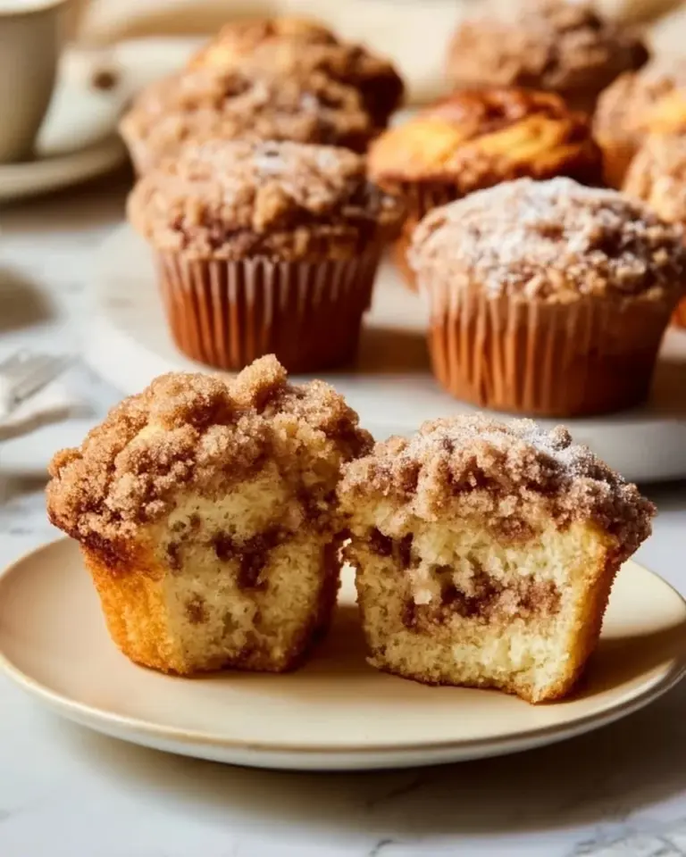 Delicious cinnamon coffee cake muffins fresh out of the oven