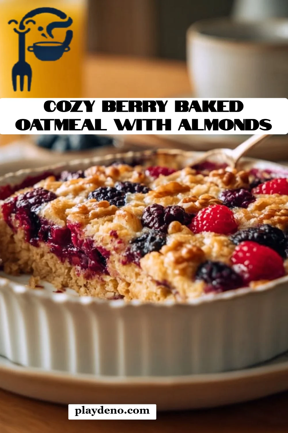 Cozy Berry Baked Oatmeal with Almonds