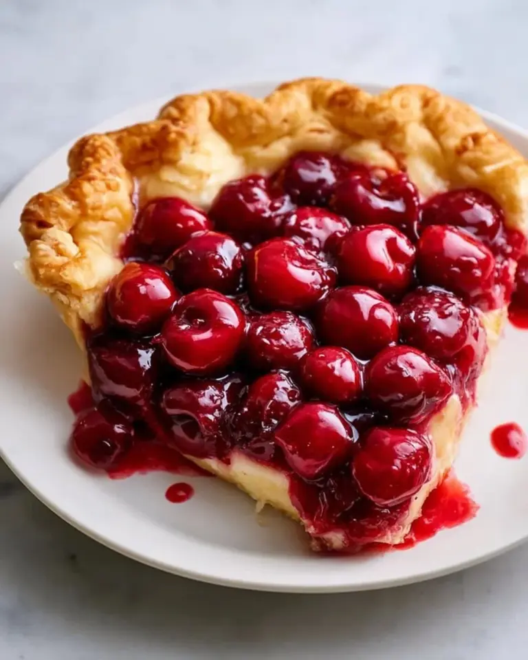 Delicious homemade cherry pie filling in a glass jar
