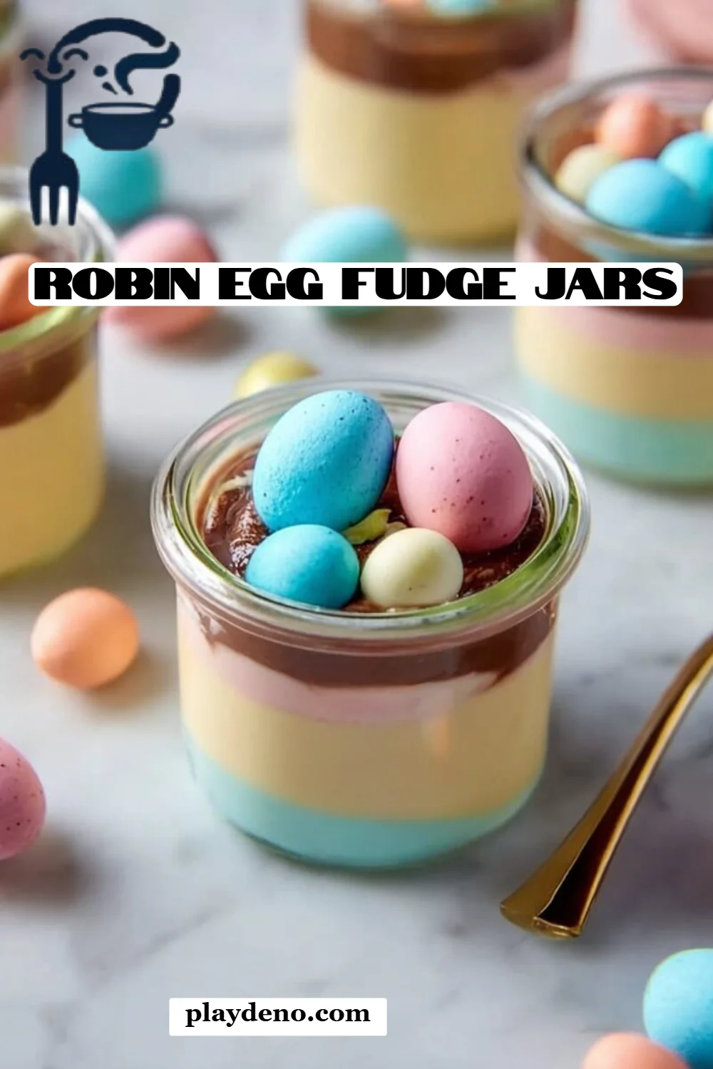 Robin Egg Fudge Jars