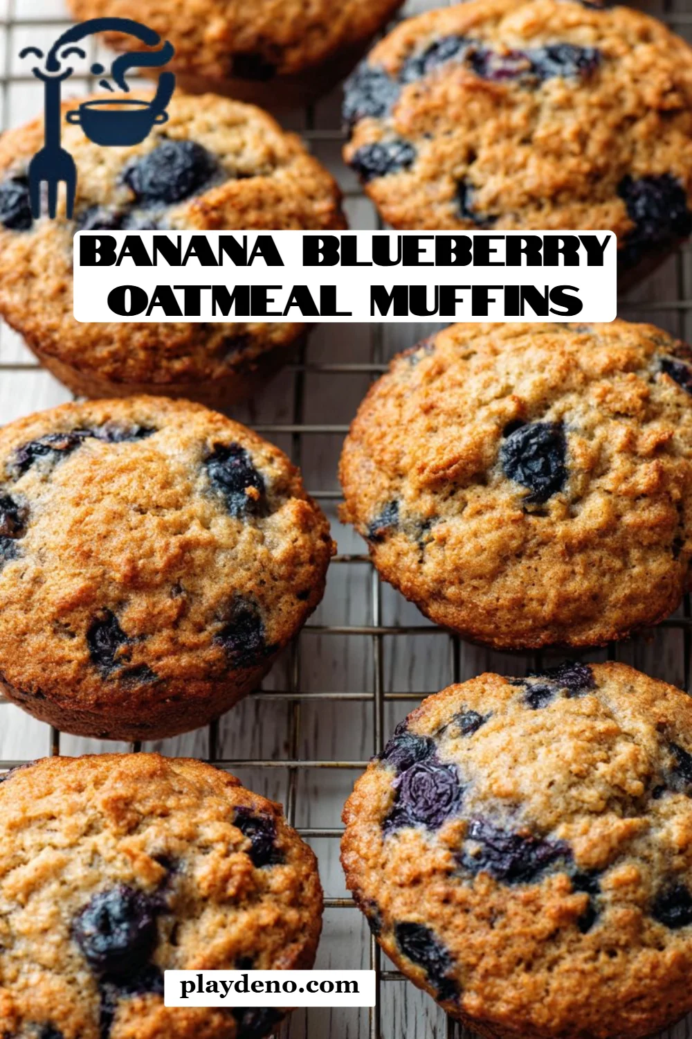 Banana Blueberry Oatmeal Muffins