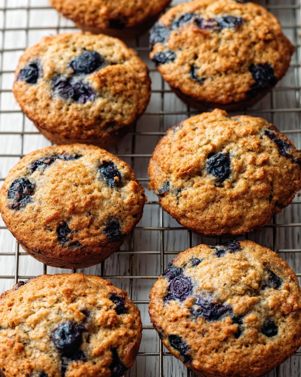 Banana Blueberry Oatmeal Muffins