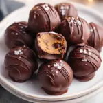 Delicious homemade cookie dough bites recipe on a plate.