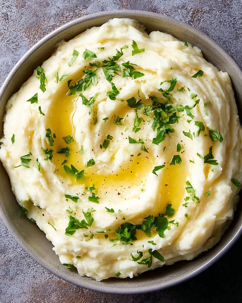 Creamy parsnip puree recipe served in a bowl with a garnish