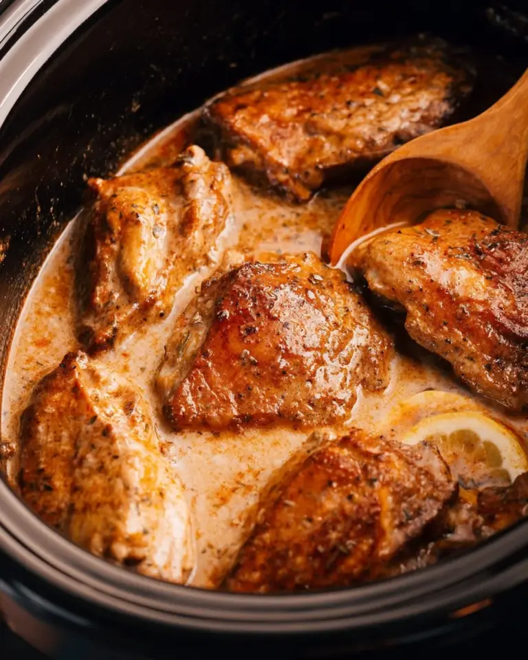 Crock Pot Garlic Parmesan Chicken served with herbs and side dishes