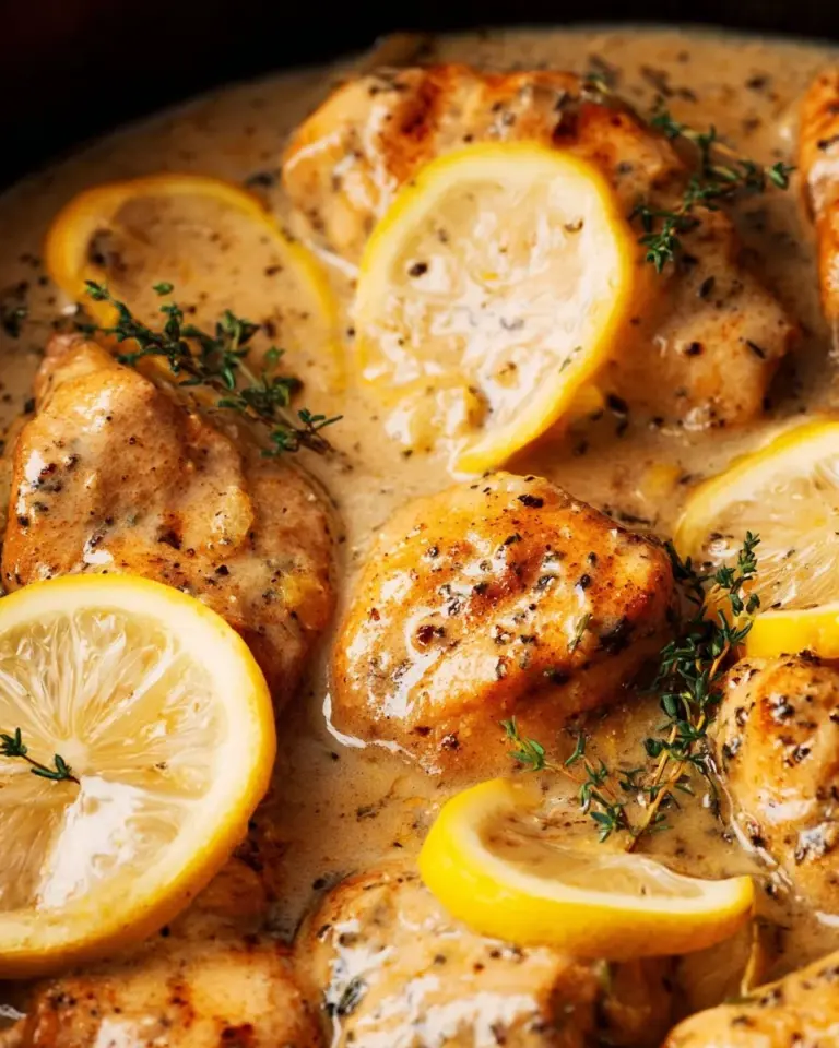 Crockpot Lemon Chicken served with vegetables on a plate