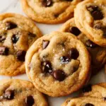 Delicious extra-chewy chocolate chip cookies on a plate
