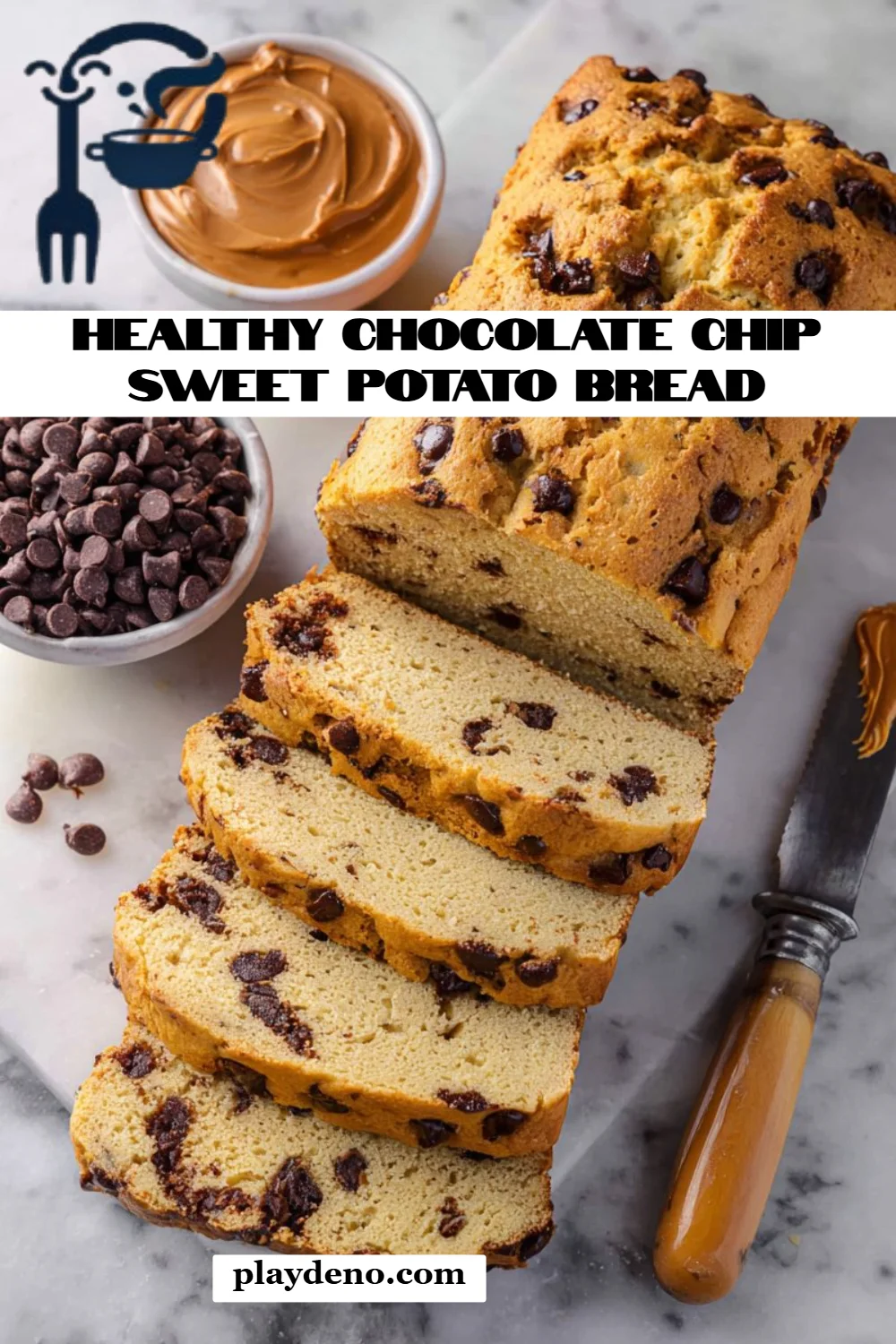 Healthy Chocolate Chip Sweet Potato Bread