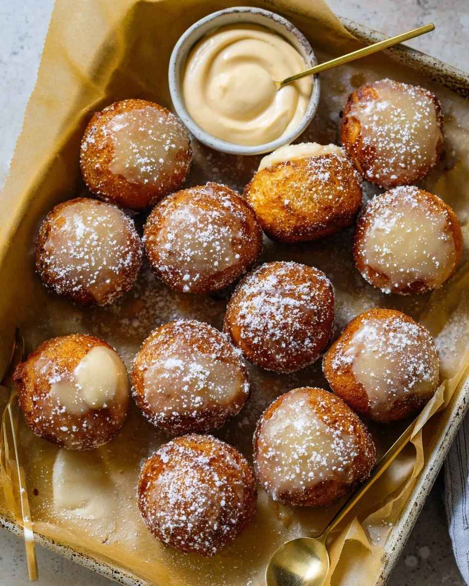 Healthy pumpkin donut holes topped with delicious maple glaze