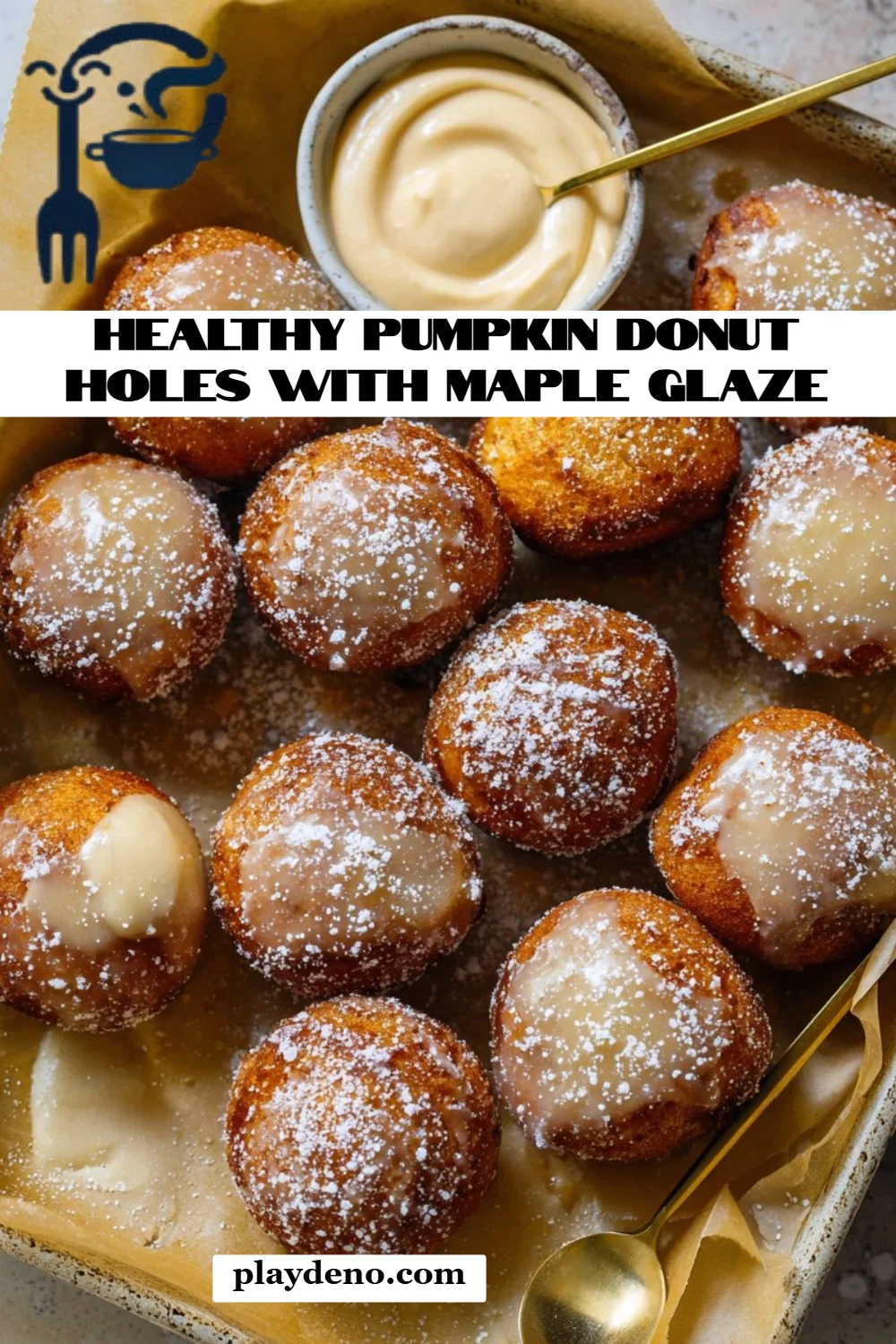 Healthy Pumpkin Donut Holes with Maple Glaze
