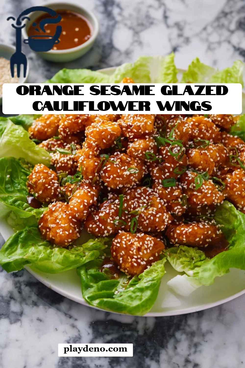 Orange Sesame Glazed Cauliflower Wings