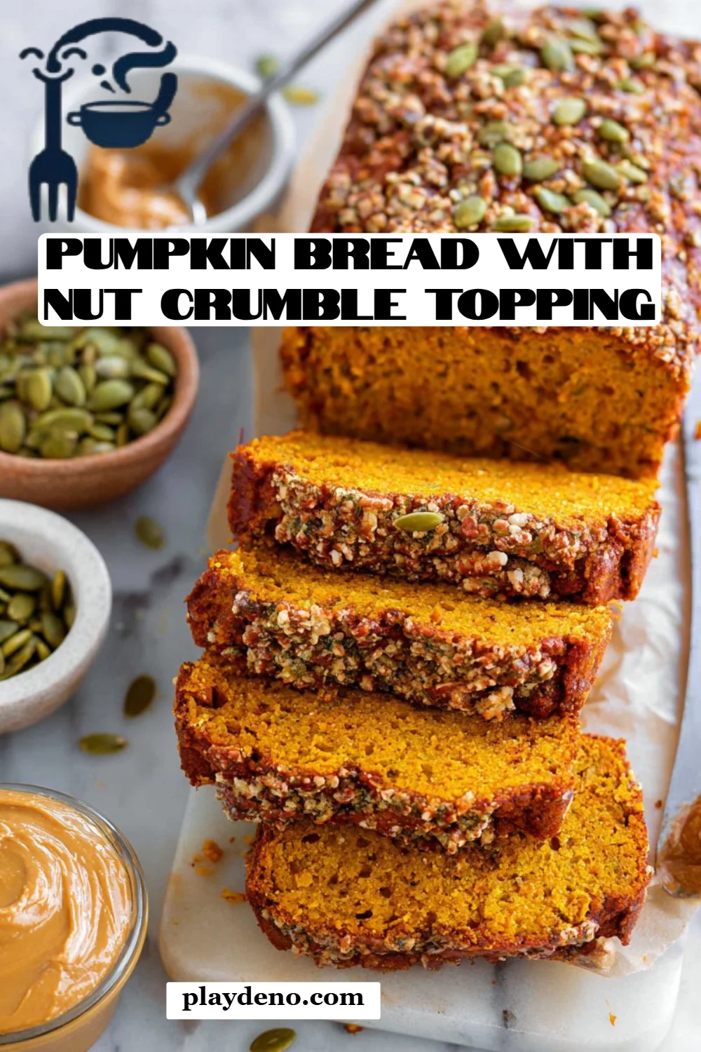Pumpkin Bread with Nut Crumble Topping