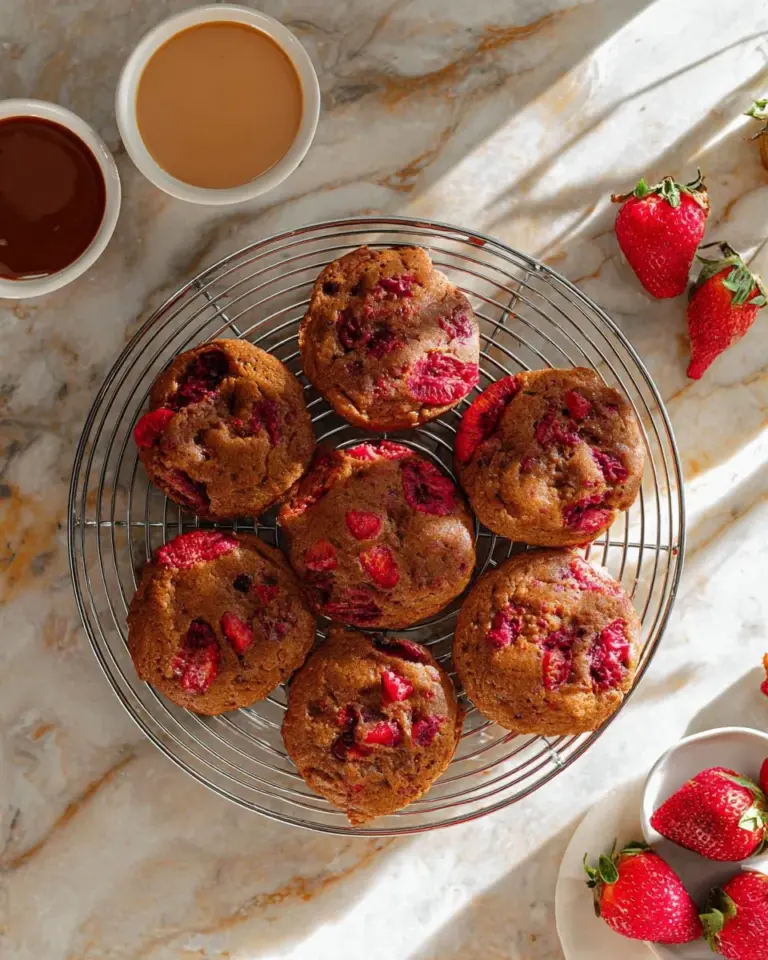 Fluffy Strawberry Banana Pancakes topped with fresh strawberries and bananas