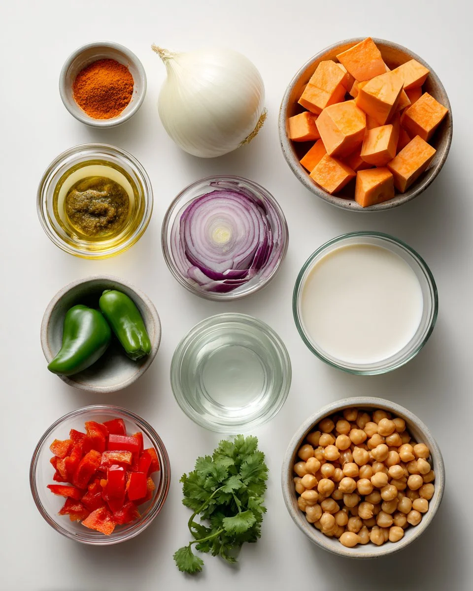 Sweet Potato Curry Chickpea Soup