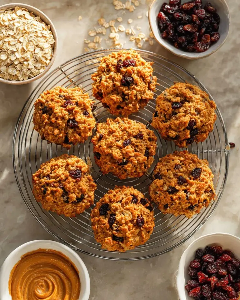 Gluten-free sweet potato oatmeal raisin cookies on a wooden table