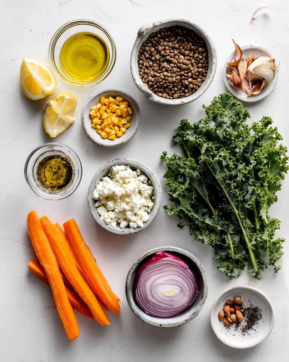 Warm Kale and Lentil Salad