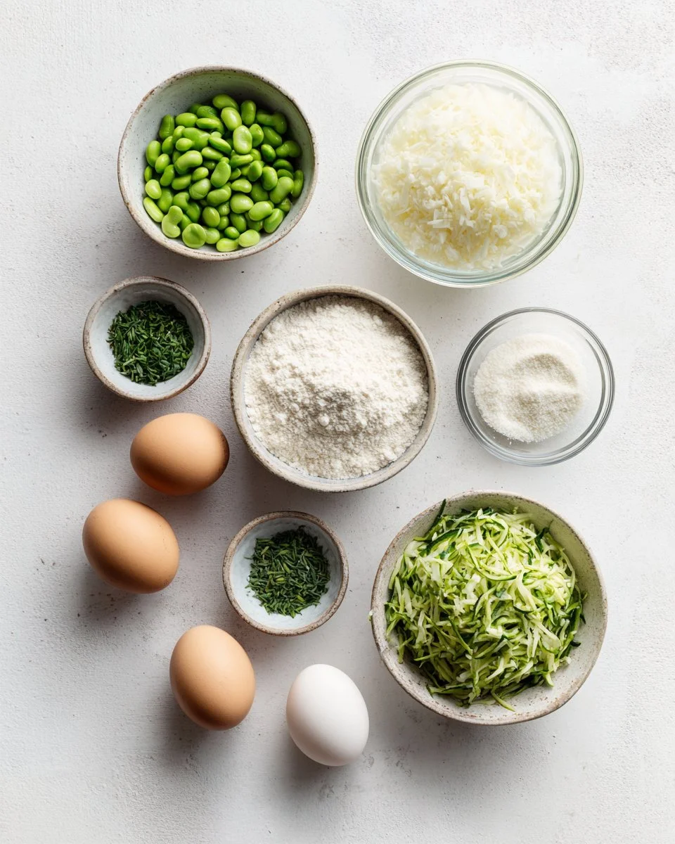 Zucchini Edamame Fritters