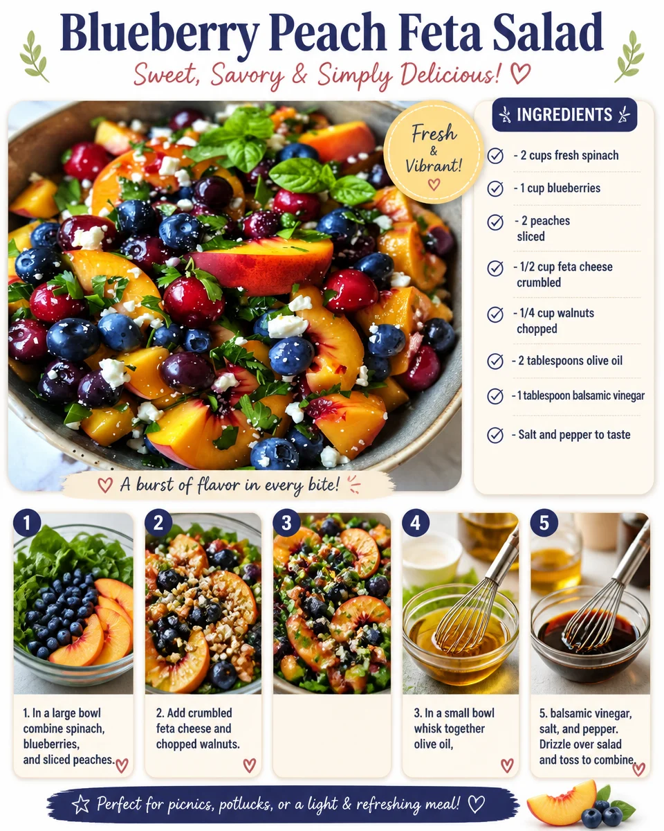 Blueberry Peach Feta Salad