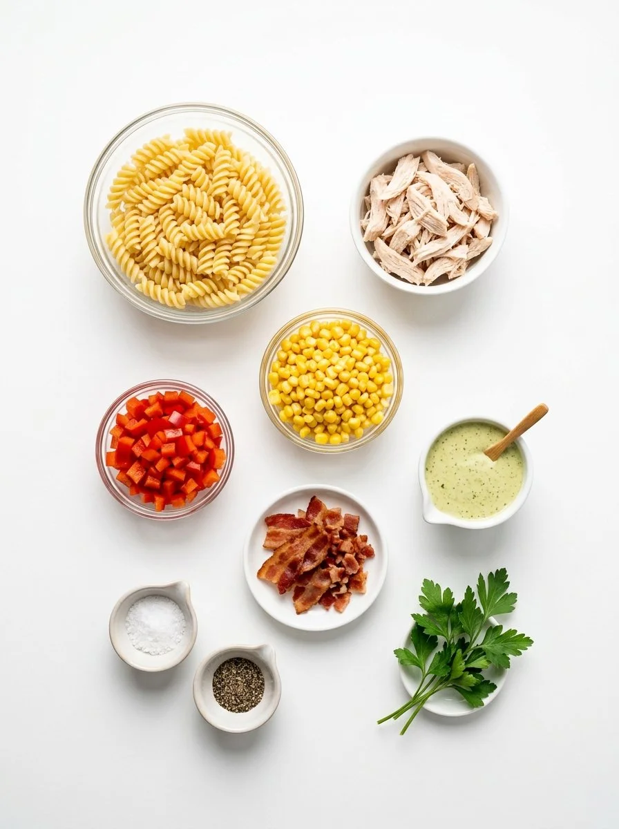 Chicken and Corn Pasta Salad with Bacon