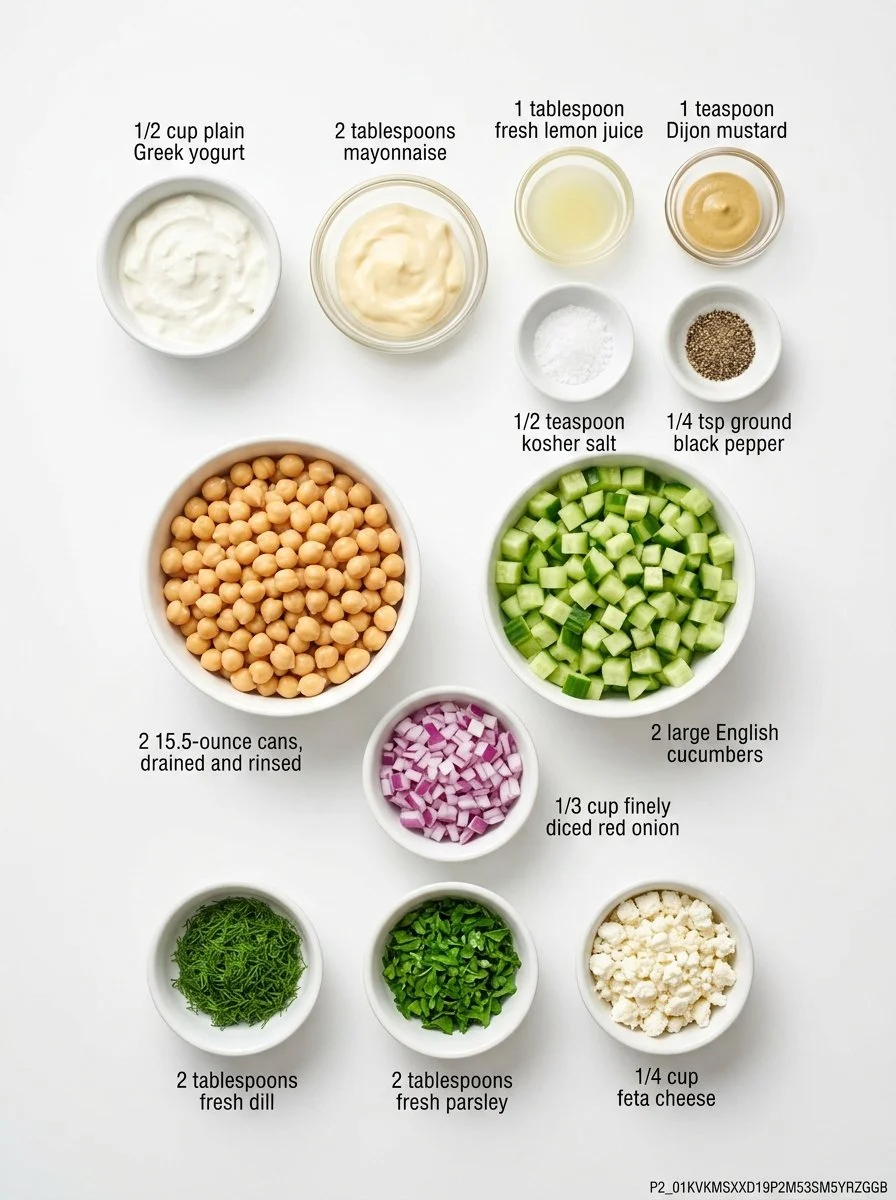 Chickpea & Cucumber Salad with Creamy Yogurt Dressing