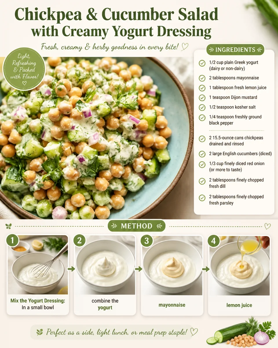 Chickpea & Cucumber Salad with Creamy Yogurt Dressing