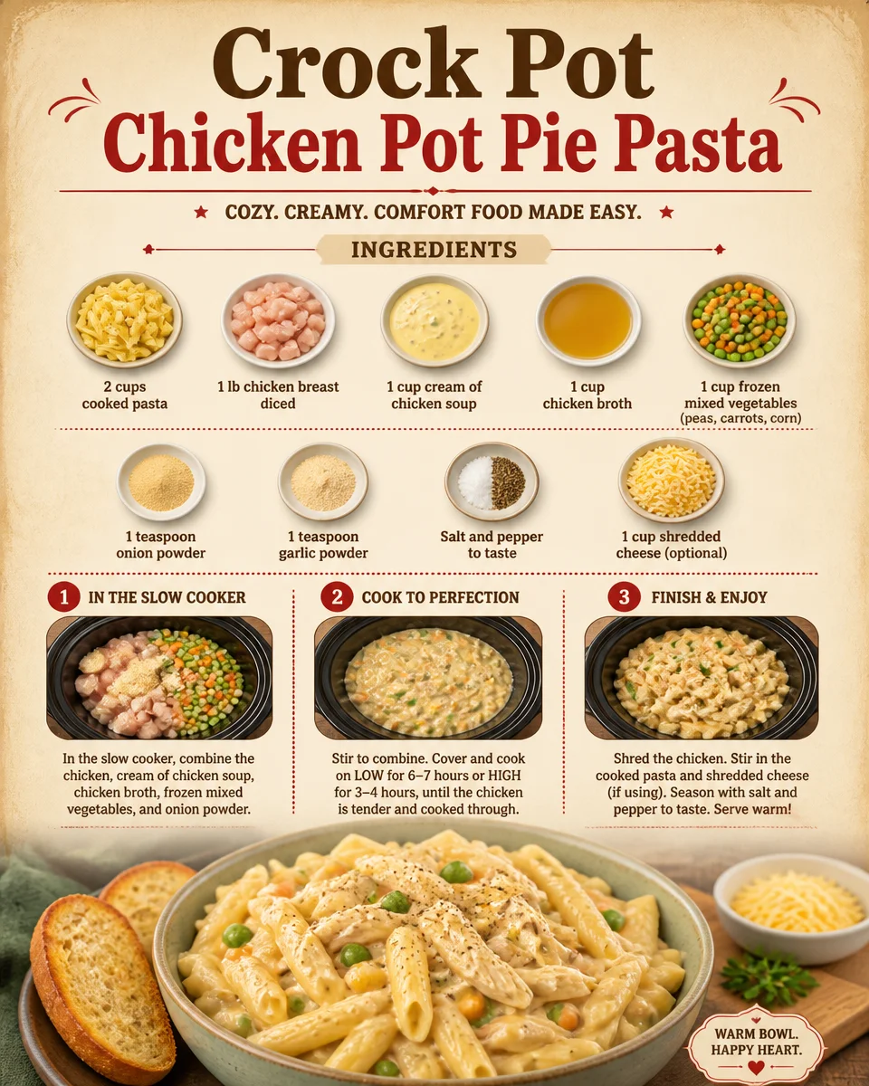 Crock Pot Chicken Pot Pie Pasta