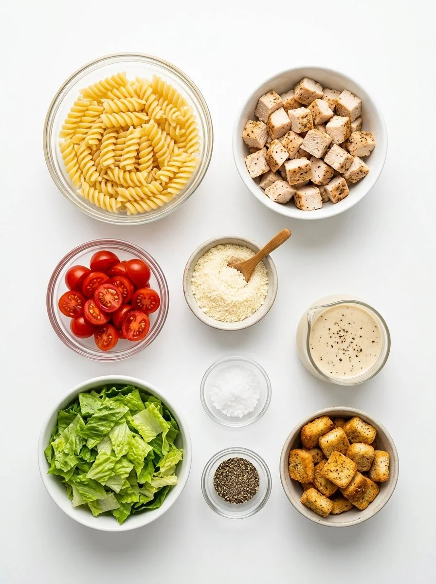 Easy Chicken Caesar Pasta Salad