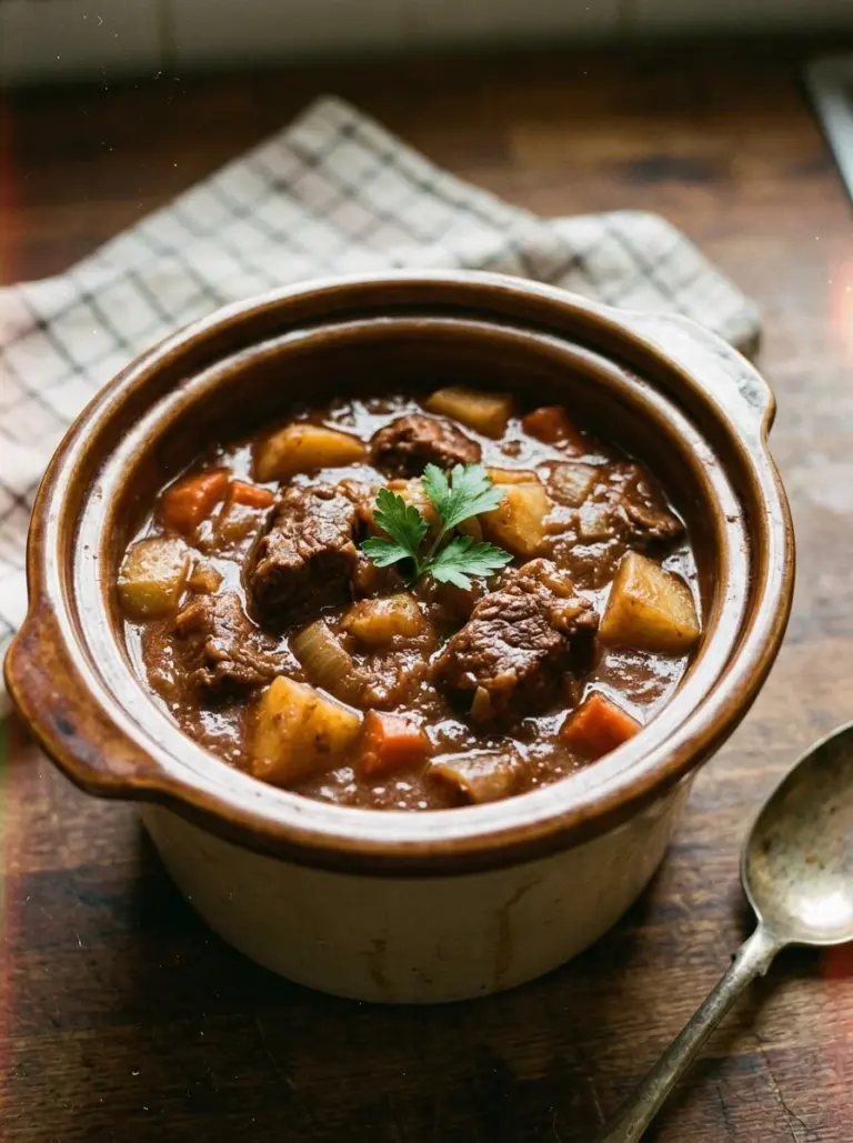 A variety of easy crockpot recipes displayed in a slow cooker.