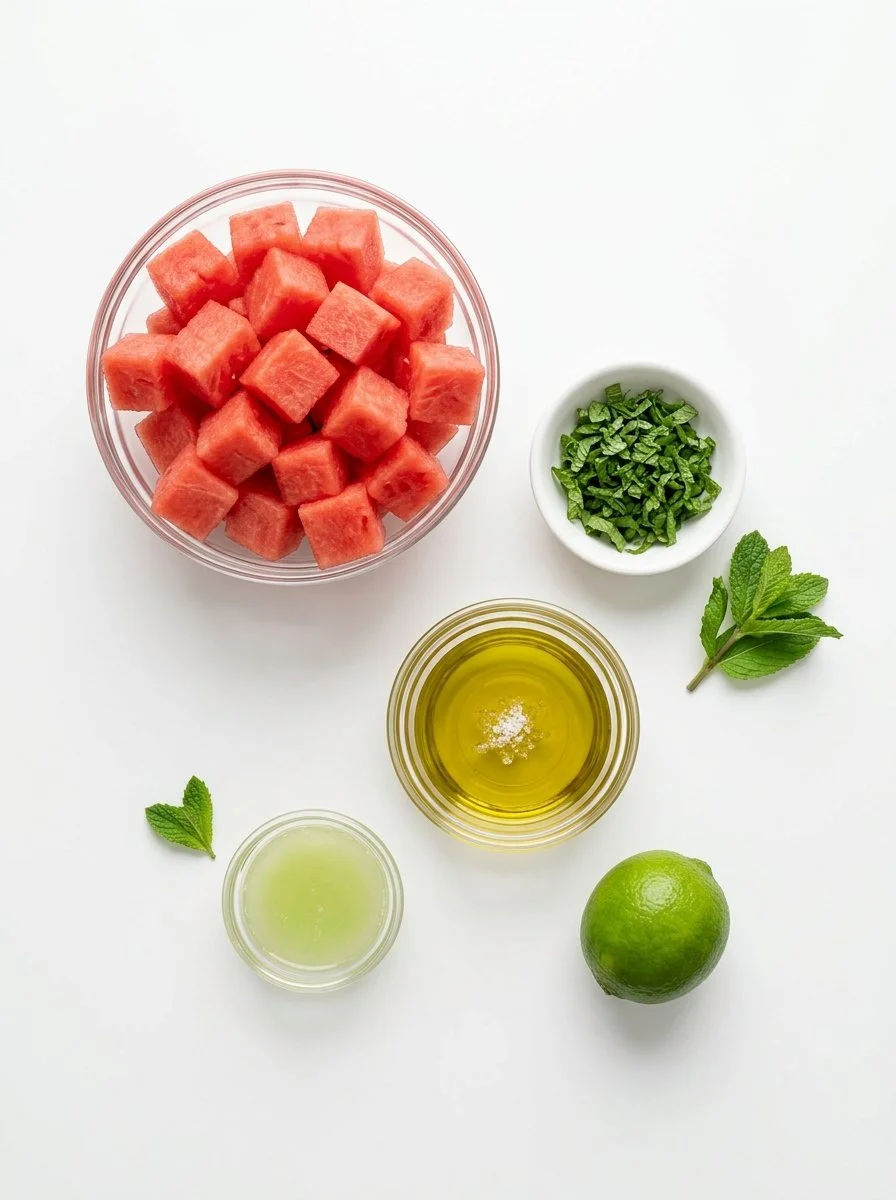 Easy Keto Watermelon Fruit Salad with Lime Mint Dressing