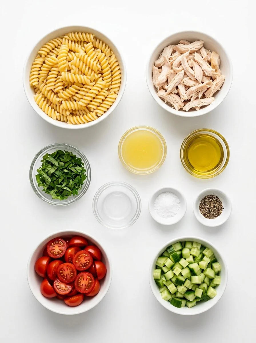 Herby Lemon Chicken Pasta Salad