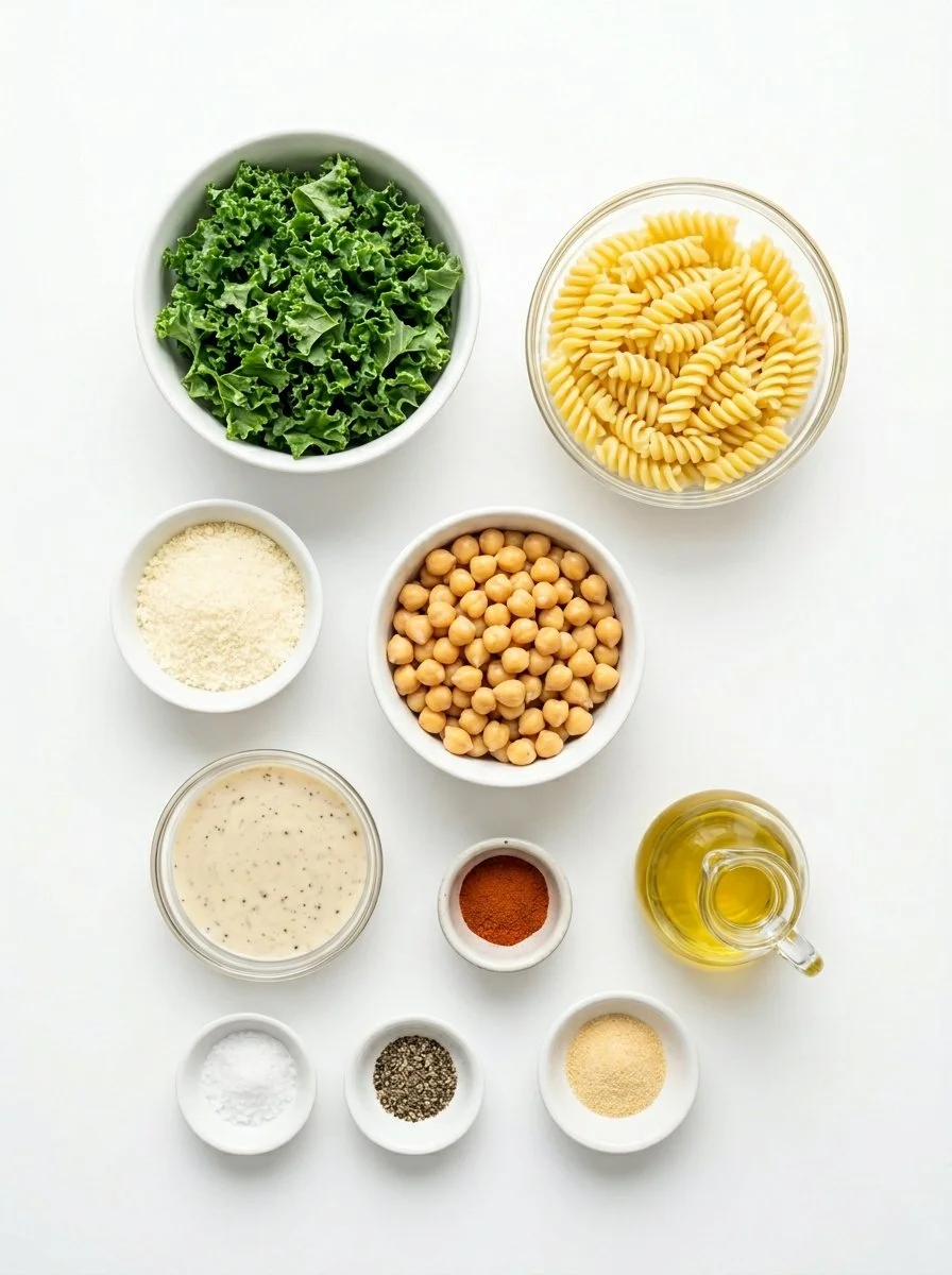 Kale Caesar Pasta Salad