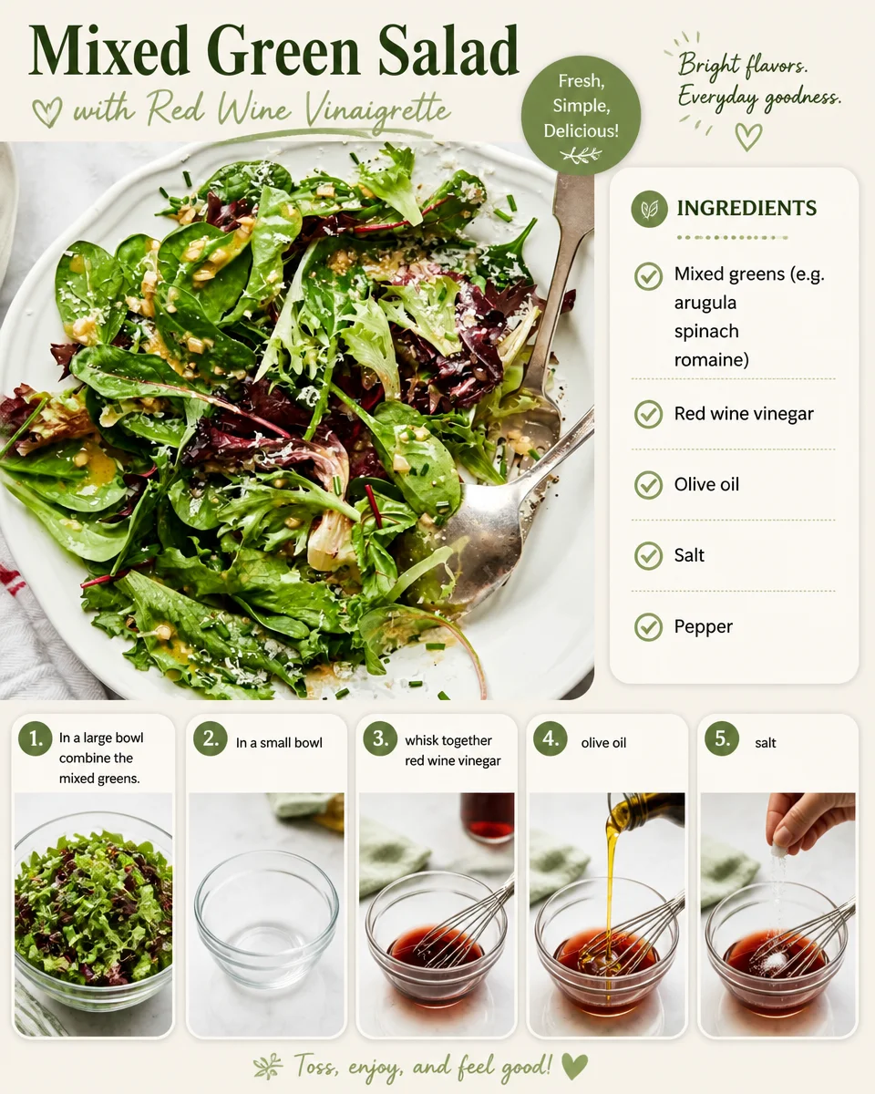 Mixed Green Salad with Red Wine Vinaigrette