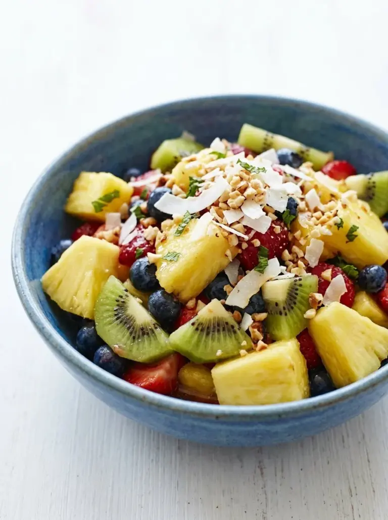 Delicious Pineapple Kiwi Salad with fresh ingredients and vibrant colors