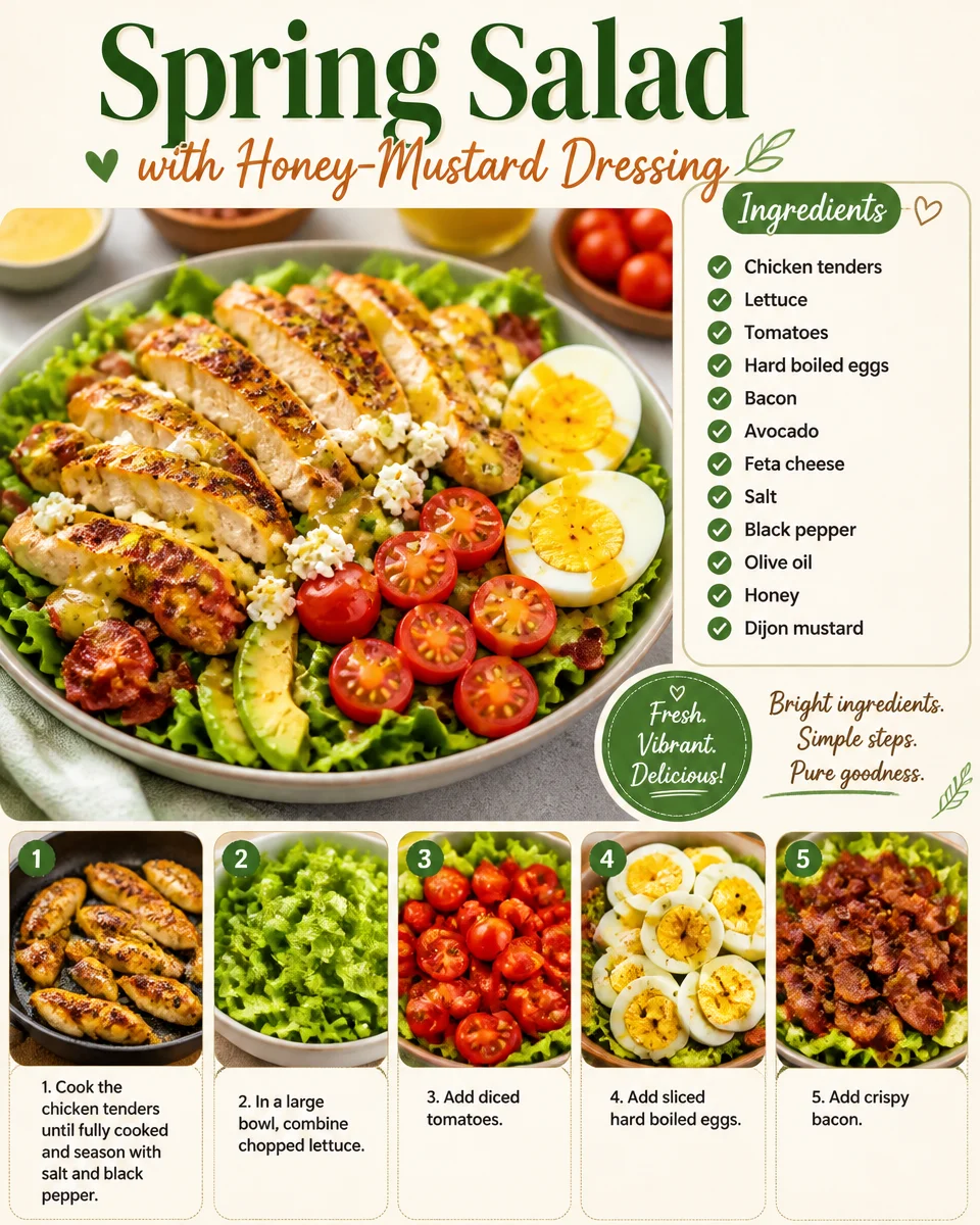 Spring Salad with Honey-Mustard Dressing