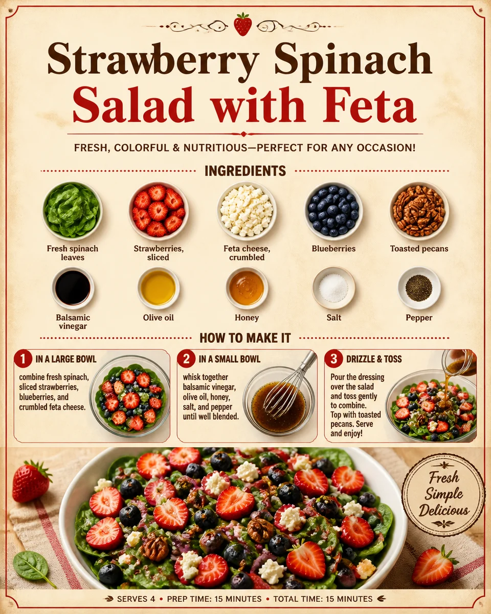 Strawberry Spinach Salad with Feta