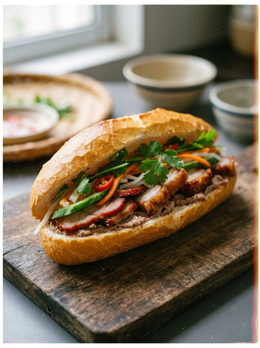 Delicious authentic Pork Banh Mi with fresh ingredients and flavorful toppings