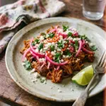 Deliciously cooked Pibil-Style Pork on a serving platter